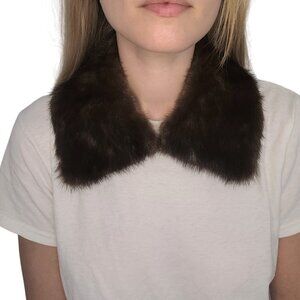 Glam Vintage Fur Short Collar Warm Brown Color One Size Excellent Condition